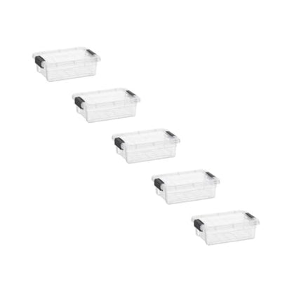 Superio 0.7 Quart Mini Clear Plastic Storage Container with Lid, Stackable Small Organizer Box for Crayons, Art Supplies, Beads, Sewing, Stationery & Food Storage, 5 Pack - size: 0.7 Quart