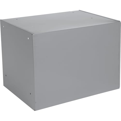 Global Industrial Durham Steel Compartment Box Rack with Four Adjustable Divider Compartment Boxes, 18" L x 12" W x 3" H Boxes, 20" L x 15-3/4"W x 15" H Overall