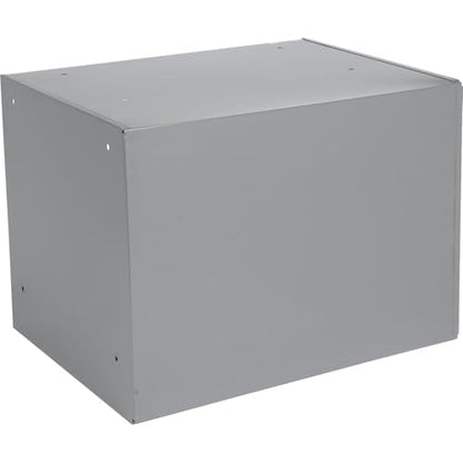 Global Industrial Durham Steel Compartment Box Rack with Four Adjustable Divider Compartment Boxes, 18" L x 12" W x 3" H Boxes, 20" L x 15-3/4"W x 15" H Overall