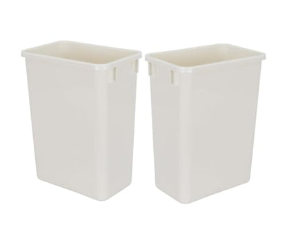44-Quart, 11 Gallon Plastic Trash Can, 2 White Durable Garbage Bin - color: White, size: Double-Bins