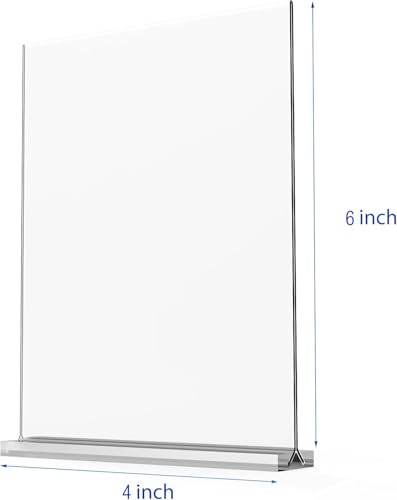 newnewshow 4x6 Inch Clear Acrylic Sign Holder, Display Stand, Plastic Card Holder for Business, Office, Retail (4x6 Inch 3 Pack) - size: 3Pack