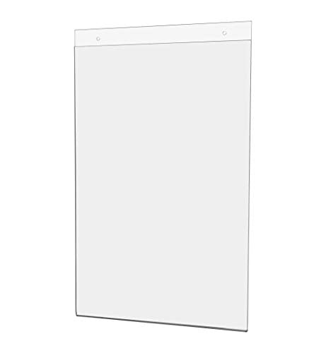 25 Pack Wall 11" x 17" with 2 Predrilled Holes and Hanging Hardware for Promotional Posters and Event Announcements at Concert Venues and Trade Shows Clear Acrylic by Marketing Holders - size: 11"w x 17"h