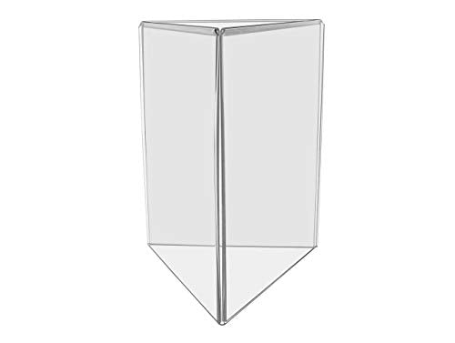 6 Pack Sign Holder Menu Frame 3 Sided Literature Display 8.5" x 11" Multi-Sided Table Top Lightweight Portable Flyer Multi Panels Menu Ad Holder Restaurant Table Tent by Marketing Holders - size: 8.5" x 11"