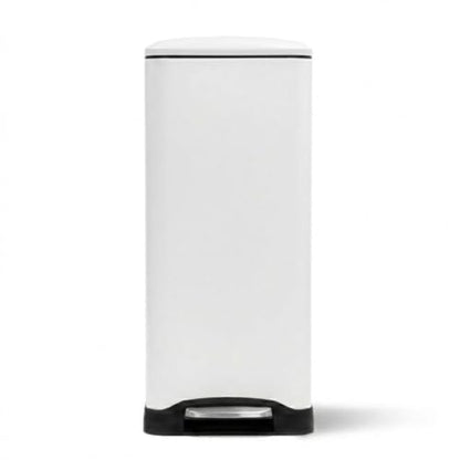 Home Zone Living 13 Gallon Kitchen Trash Can with Dual Compartments - color: Matte White
