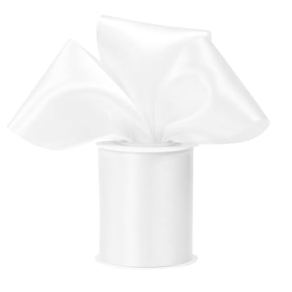 White Double-Faced Satin Ribbon, 3 Inch x 10 Yards - color: White