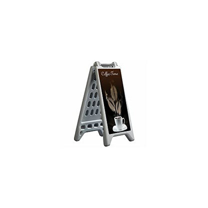 M&T Displays Floor Standing A-Frame Plastic Sign Holder Double Sided Street Sidewalk Sandwich Board Waterbase Advertising Poster Stand Outdoor Gray 12.80x22.44" for Pavement Store Retail Real Estate