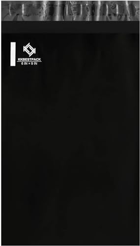KKBESTPACK Black Poly Mailers 6x9 in, Small Shipping Bags, 1000 Pcs - color: Black, size: 6" x 9" 1000 pcs