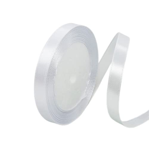 White Satin Ribbon 1/2 Inch for Gift Wrapping, 50 Yards in Length - color: White, size: 1/2"