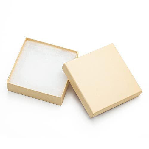 Magicool 96 Pack 3.5x3.5x1 Inch Cardboard Jewelry Boxes,Used for Necklaces,Bracelets,Earrings,Jewelry,Small Gift Packaging,Jewelry Gift Boxes with Lids and Filled with Cotton(Brown) - color: Brown, size: 3.5x3.5x1 Inch (Pack of 96)
