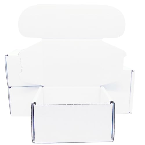 4x3x2 Inches 50 Pack White Corrugated Cardboard Shipping Boxes - size: 4x3x2 inch 50 Pack