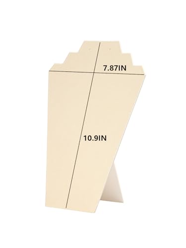 4Pcs/Set Beige Necklace Display Stand for Selling, Earring Necklace Jewelry Set Easel Display Rack,Covered Soft Velvet with Cardboard Easel Necklace Display - color: Beige Velvet, size: 4pcs design 2