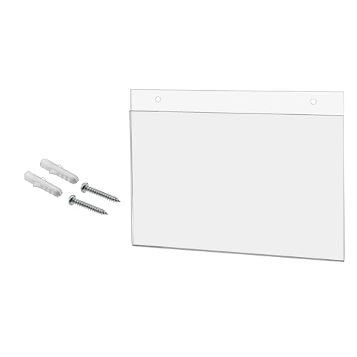 Wall Sign Holder 11" x 7" Plastic Sleeve for Advertisement Office Hours or Notice Frame Hardware Included for Medical Facilities Retail Shops Salons or Shows Clear Display by Marketing Holders - size: 11" x 7"