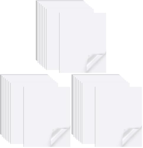 Printable Sticker Paper for Inkjet Printer, 40 Sheets 8.5"x11'' Matte Sticker Printer Paper Full Sheet Labels for Laser/Inkjet Printers, Letter Size (Pack of 3) - size: 8.5''x11''(1-up) (Pack of 3), style: 40 Sheets