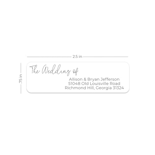 Clear The Wedding of Rolled Address Labels / 250 Personalized Return Address Labels/Designer Address Stickers in Elegant Plastic Dispenser - size: 250 Labels, style: Clear The Wedding of