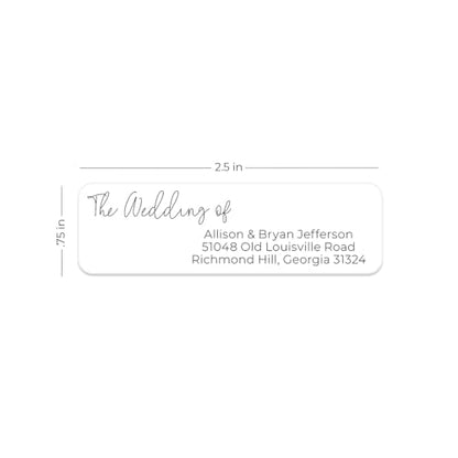 Clear The Wedding of Rolled Address Labels / 250 Personalized Return Address Labels/Designer Address Stickers in Elegant Plastic Dispenser - size: 250 Labels, style: Clear The Wedding of
