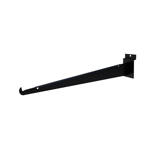 14 Inch Black Metal Slatwall Shelf Brackets with Lip, 24pcs - color: Black, size: 14 Inch