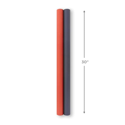 Hallmark Kraft Wrapping Paper Rolls, 2 Rolls (Red and Navy Blue)