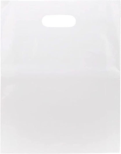 ClearBags 100 Frost Handle Bags 12x15, Extra Thick 2.25 Mil Retail Plastic Shopping Merchandise Gift Bags Tear Resistant Strong Durable Anti Stretch For Small Business LDPE Die Cut, 100% Recyclable - size: 12" x 15"