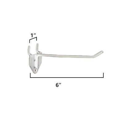 Eastern Tree 30 Packs 6" Metal Pegboard Hooks, Standard Hooks is Fit to Pegboard Display and Pegboard Panels, White - size: 6 Inch