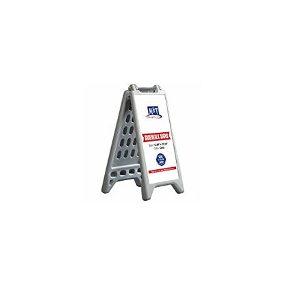 M&T Displays Floor Standing A-Frame Plastic Sign Holder Double Sided Street Sidewalk Sandwich Board Waterbase Advertising Poster Stand Outdoor Gray 12.80x22.44" for Pavement Store Retail Real Estate