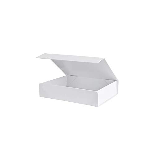 Purple Q Crafts White Hard Gift Box with Magnetic Closure Lid 7 inch x 5 inch x 1.6 inch Rectangle Small Boxes For Gifts With White Glossy Finish (5 Boxes), 1 Count (Pack of 5) - size: 1 Count (Pack of 5)