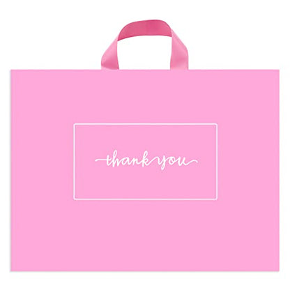 Thank You Shopping Bags - Soft Loop Handles Pink 50Pcs 10x12In - color: Pink, style: 10x12 in