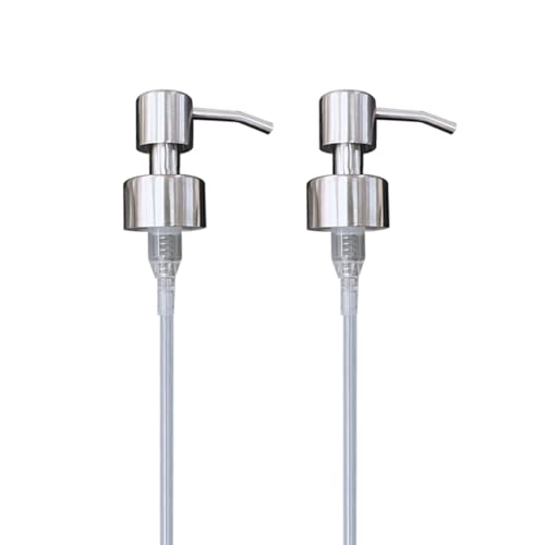 2 Pcs Stainless Steel Pump Head Soap Pump Replacement Spare Liquid Pumps Dispenser Heads Lotion Bottle Pumps Heads Hand Sanitizer Containers Press Head for Standard 28/400 (26 mm - 28mm) Neck Size