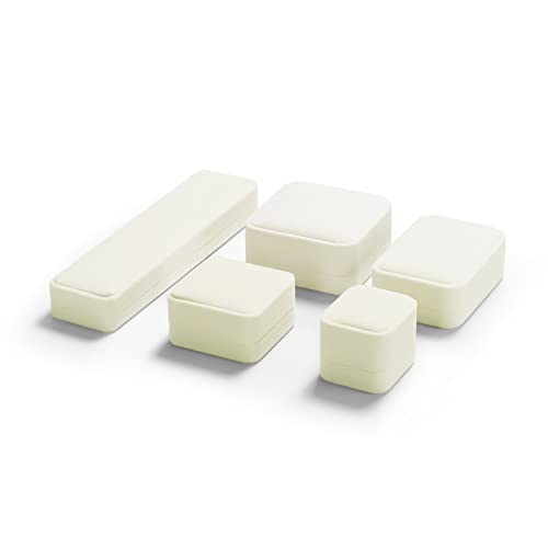 Oirlv White Velvet Earring Box，Dangle Earring Stud Holder Boxes - style: Earring Box