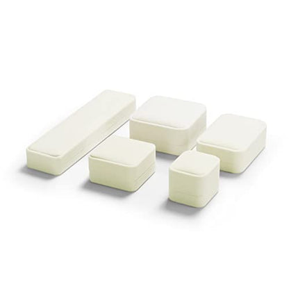 Oirlv White Velvet Earring Box，Dangle Earring Stud Holder Boxes - style: Earring Box
