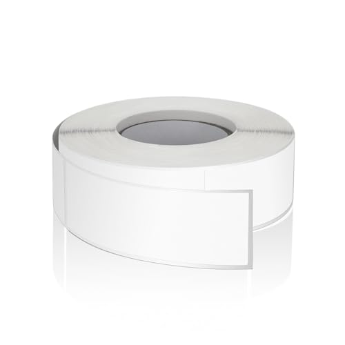 White Rectangle Labels 3" x 1" Color Coding Stickers Roll 500 Pcs - color: White