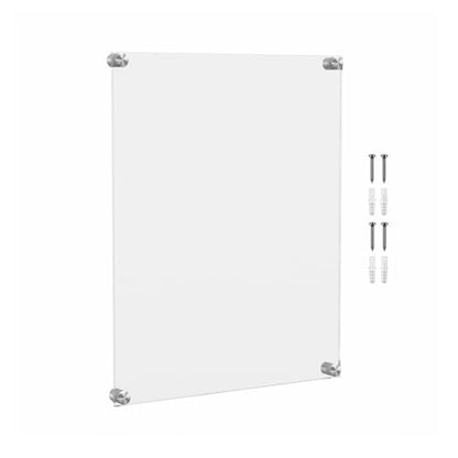Marketing Holders Clear Acrylic Wall Frame 17 x 22 with Silver Standoffs Overall Dimensions: 20" x 25" Peel Protective Film Door Name Sign Lobby Office Sign Door - size: 17 x 22 inches