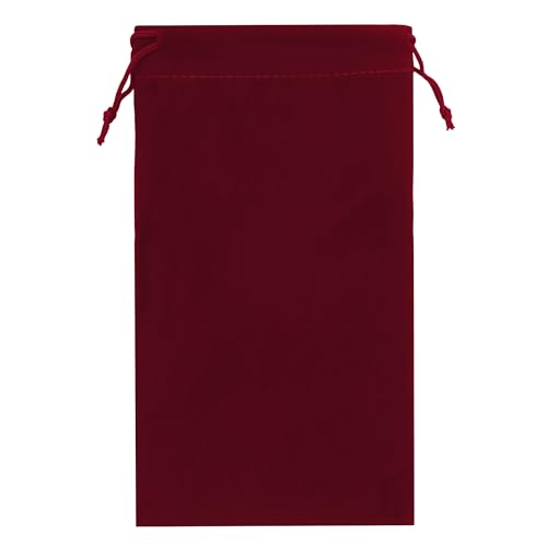 Mandala Crafts 8x17 Maroon Velvet Drawstring Bags for Shoe Dusting Bags - color: Maroon 8X17 Inches, size: 1 Count (Pack of 10)