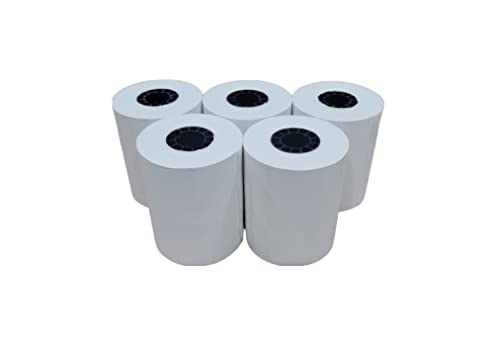 2 1/4" x 85' White Thermal Paper Credit Card & Cash Register Tape - Pack of 5 Rolls - size: Pack of 5 Rolls