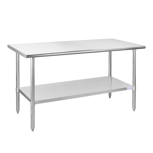 Hally Stainless Steel Table for Prep & Work 24 x 60 Inches NSF Commercial - color: Table, size: 24''x60''