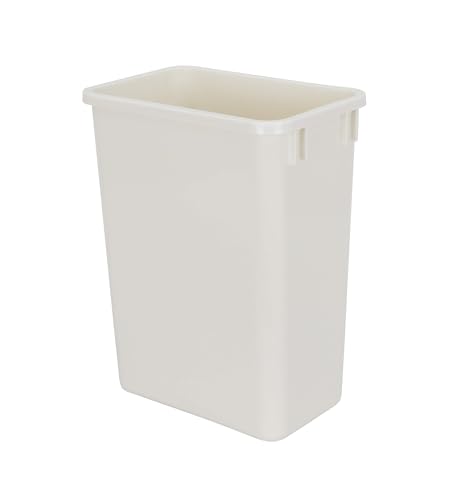 44-Quart Plastic White Trash Can, 11-Gallon, Durable Garbage Bin - color: White, size: Single-Bin