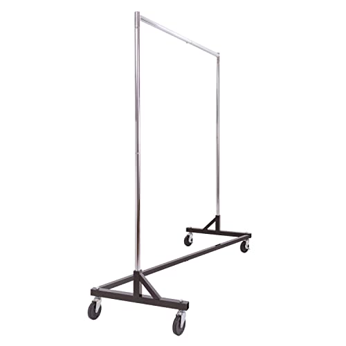 Econoco Commercial Rolling Z-Rack with Zippered Protective Garment Cover - color: Black, style: Z Rack with Garment Cover