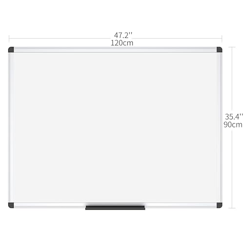 VIZ-PRO Dry Erase Board/Wall Mounted Whiteboard, 48 x 36 Inches - size: 48"W x 36"H