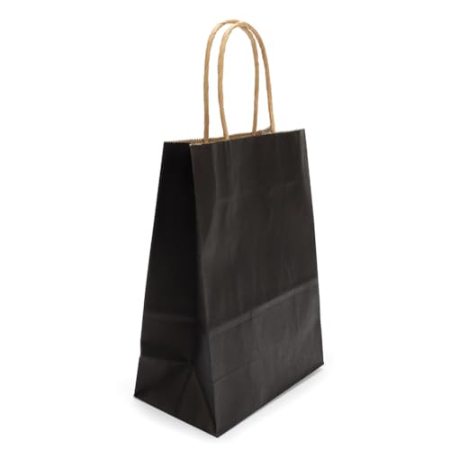 ClearBags Paper Merchandise Handle Bags (Black, 7 1/16" x 3 9/16" x 9 1/16") - color: Black, size: 7 1/16" x 3 9/16" x 9 1/16"