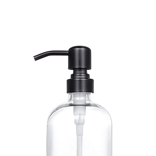 Clear Glass Jar Soap Dispenser, Matte Black, 16oz - color: Matte Black