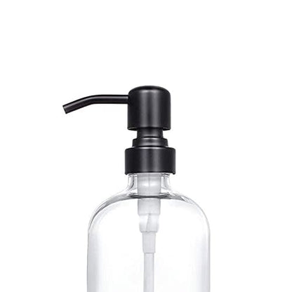 Clear Glass Jar Soap Dispenser, Matte Black, 16oz - color: Matte Black