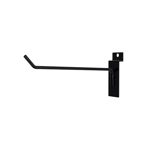 6 inch Slatwall Hooks Black 25 Pack Slatwall Hooks & Hangers - color: Black, size: 6 Inch