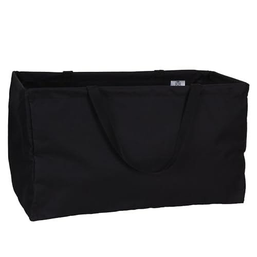 Household Essentials 2212-1 Krush Canvas Utility Tote | Reusable Grocery Shopping Bag | Laundry Carry Bag | Black - color: Black