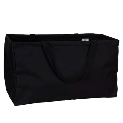 Household Essentials 2212-1 Krush Canvas Utility Tote | Reusable Grocery Shopping Bag | Laundry Carry Bag | Black - color: Black