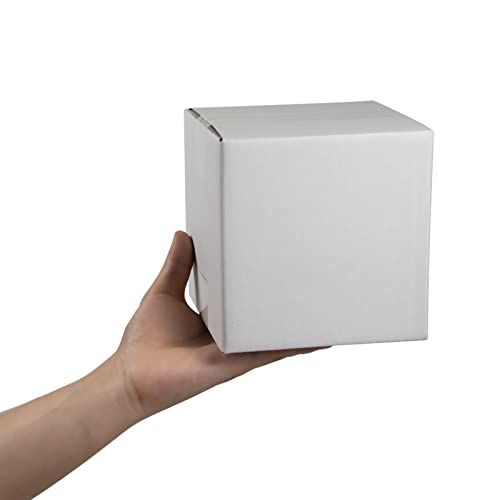 SUNLPH White Shipping Boxes 6x6x6 Inches Small Corrugated Cardboard Boxes, 25 Pack - size: 6 x 6 x 6