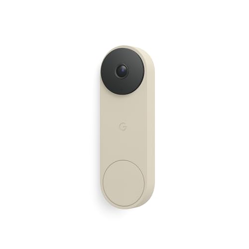 Google Nest Doorbell (Wired, 3rd Gen) - 2K Video, Live View - 2025 - Linen - color: Linen, style: Wired