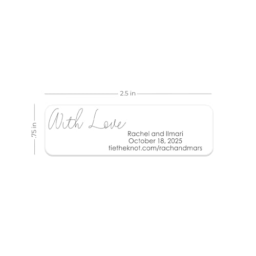 with Love Rolled Address Labels / 250 Personalized Return Address Labels/Designer Address Stickers in Elegant Plastic Dispenser - size: 250 Labels, style: With Love