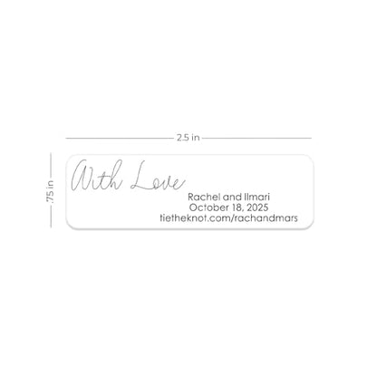 with Love Rolled Address Labels / 250 Personalized Return Address Labels/Designer Address Stickers in Elegant Plastic Dispenser - size: 250 Labels, style: With Love