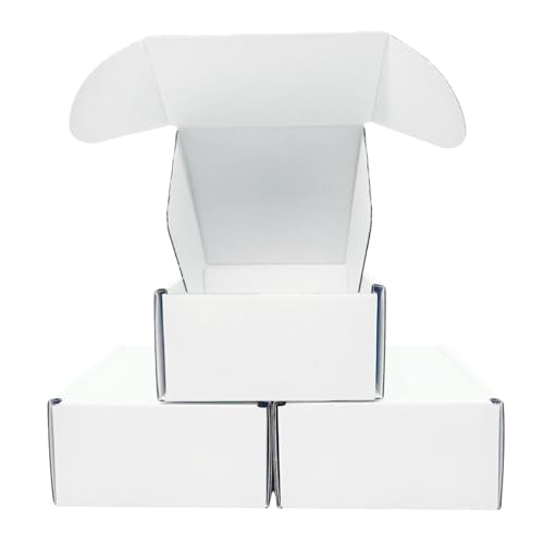4x4x2 Inches White Corrugated Cardboard Shipping Boxes Set of 2 - size: 4x4x2 inch 2 Pack