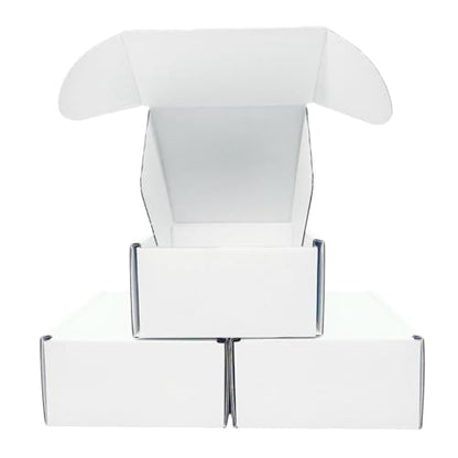 4x4x2 Inches White Corrugated Cardboard Shipping Boxes Set of 2 - size: 4x4x2 inch 2 Pack
