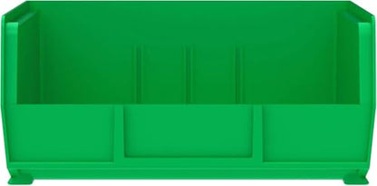 Akro-Mils 30235 AkroBins Plastic Storage Bins, 11"x11"x5", Green, 6-Pack - color: Green